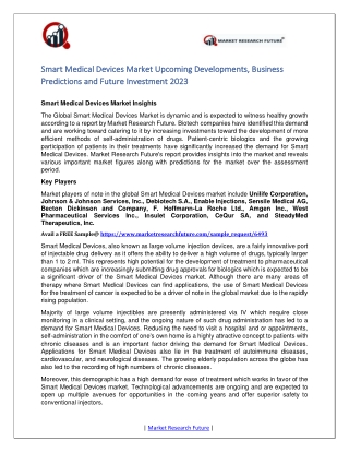 Smart Medical Devices Market Research Report – Forecast to 2023