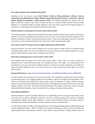 Smart Worker Market by Offering &amp; Industry - Global Forecast 2023 | MarketsandMarkets