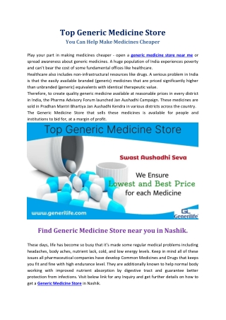 Top Generic Medicine Store