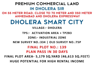 Dholera Industrial Zone | Dholera SIR Plot & Land | Call  91 7096961245