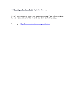 Get Best Bigbasket Clone Script - Bigbasket Clone App