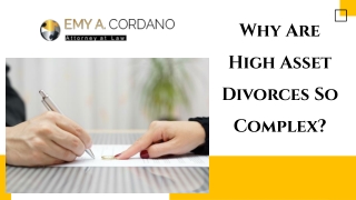Why Are High Asset Divorces So Complex?