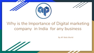 Digital marketing compnay in india: AP Web World