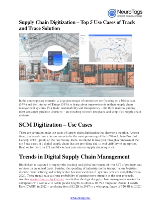 Supply Chain Digitization – Top 5 Use Cases of Track and Trace Solution