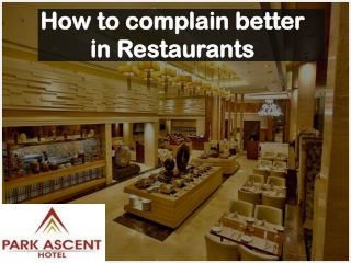 How to complain better in Restaurants