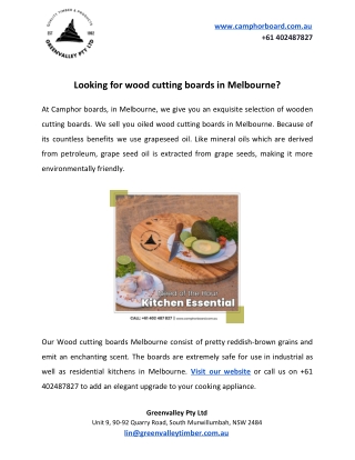 Looking for wood cutting boards in Melbourne?