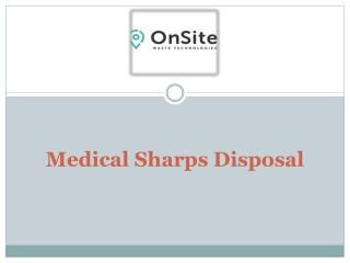 Medical Sharps Disposal