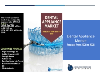 Dental Appliance Market to be Worth US$13,200.608 million in 2025