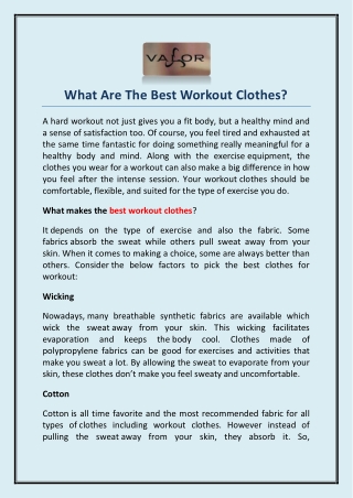 What Are The Best Workout Clothes?