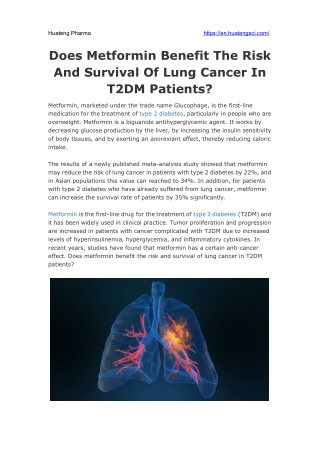 Does Metformin Benefit The Risk And Survival Of Lung Cancer In T2DM Patients?