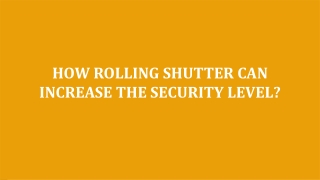 How Rolling Shutter Can Increase The Security Level ?