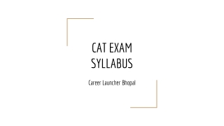 CAT Exam Syllabus 2021