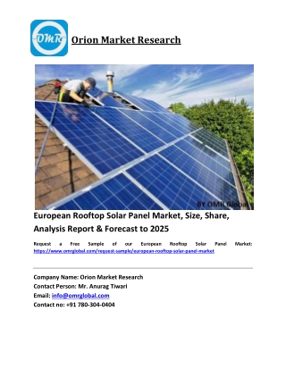 European Rooftop Solar Panel Market Size, Industry Trends, Share and Forecast 2019-2025