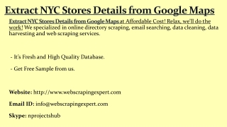 Extract NYC Stores Details from Google Maps