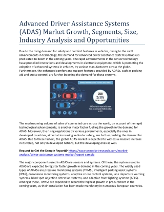 Advanced Driver Assistance Systems (ADAS) Market Report 2020