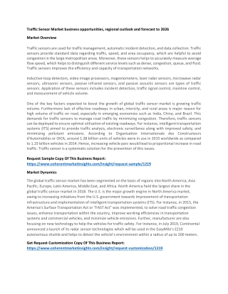 Traffic Sensor Market business opportunities, regional outlook and forecast to 2026