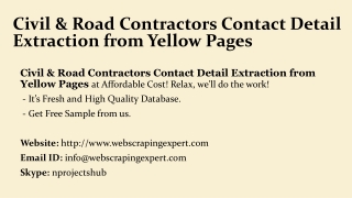Civil & Road Contractors Contact Detail Extraction from Yellow Pages