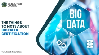 The Things To Note About Big Data Certification