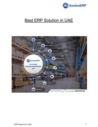 Best ERP Solution in UAE