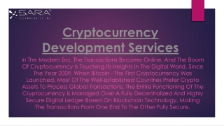 Cryptocurrency Development Services