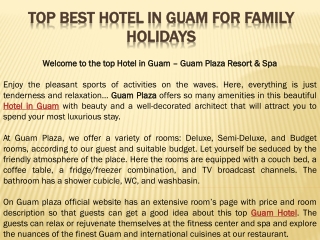 Top Best Hotel in Guam for Family Holidays