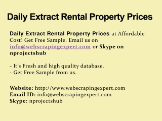 Daily Extract Rental Property Prices