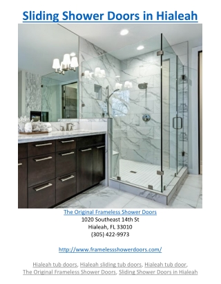 Sliding Shower Doors in Hialeah