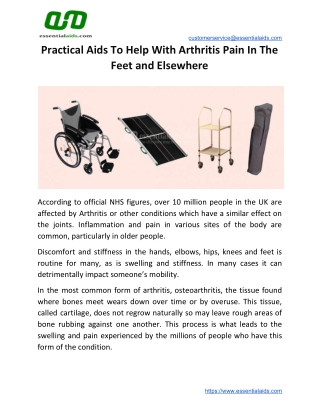 Practical Aids To Help With Arthritis Pain In The Feet and Elsewhere