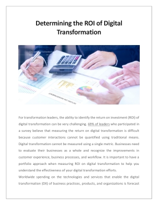 Determining the ROI of Digital Transformation