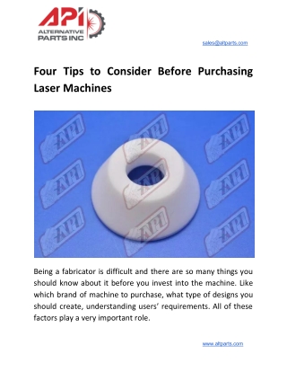 Four Tips to Consider Before Purchasing Laser Machines