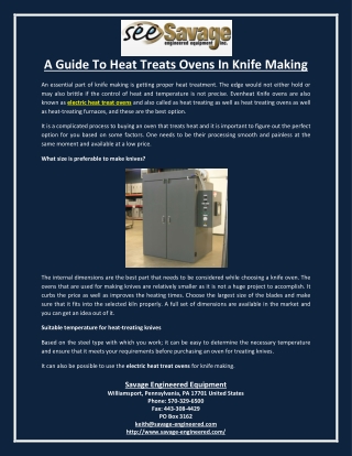 A Guide To Heat Treats Ovens In Knife Making