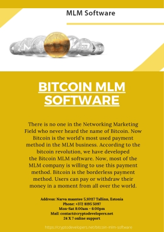 Bitcoin MLM Software | Crypto Developers