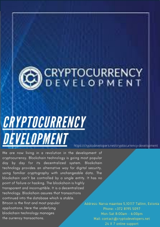 Cryptocurrency Development | Crypto Developers