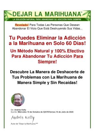 Dejar la Marihuana La Solución Natural Para Abandonar Su Adicción Para Siempre