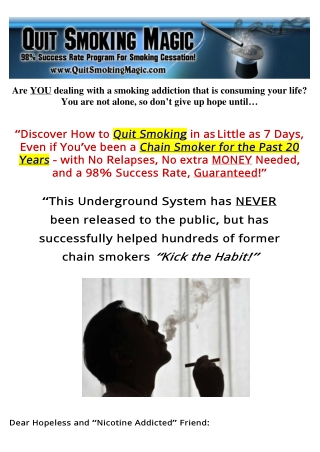 Quit Smoking in Less than 7 Days with Quit Smoking Magic