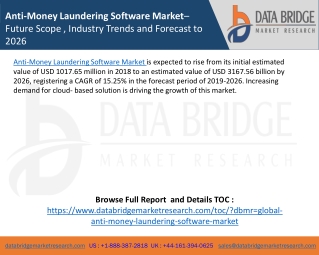 Anti-Money Laundering Software Market– Future Scope , Industry Trends and Forecast to 2026