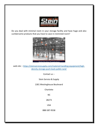 Pushback Pallet Racking | Stein Service & Supply