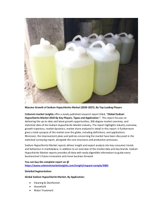 Sodium Hypochlorite Market