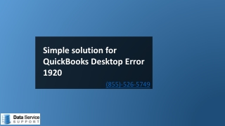 What to Do for Fixing QuickBooks Desktop Error 1920