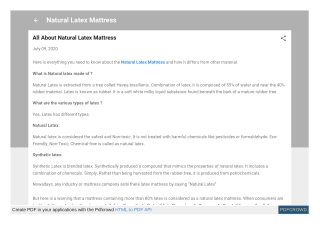 All About Natural Latex Mattress