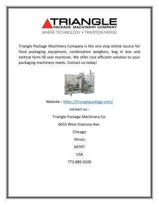 Best Food Packaging Machinery - Trianglepackage.com