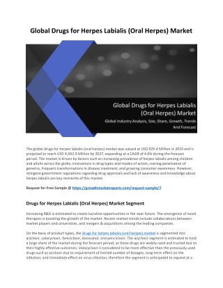 Global Drugs for Herpes Labialis (Oral Herpes) Market