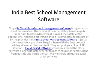 India Best School Management Software