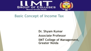 Basic Concept of Income Tax - management college in greater noida