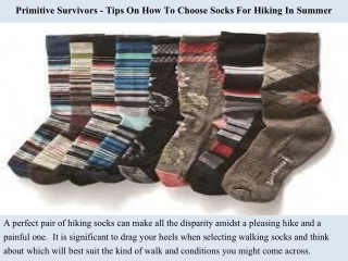 Primitive Survivors - How To Choose Socks For Hiking In Summer