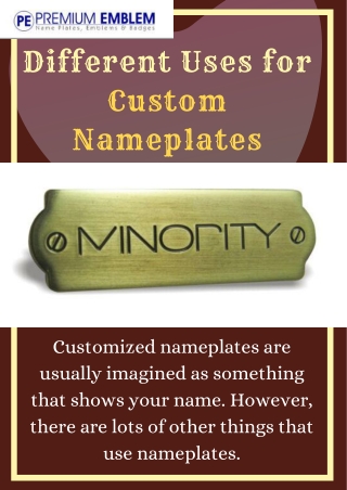 Uses for Embossed Metal Nameplates | Premium Emblem