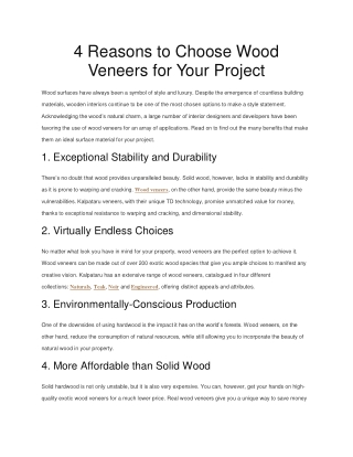 Reasons to Choose Wood Veneers for Your Project