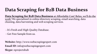 Data Scraping for B2B Data Business