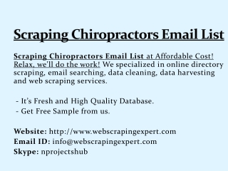 Scraping Chiropractors Email List