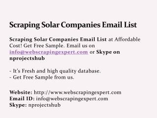 Scraping Solar Companies Email List